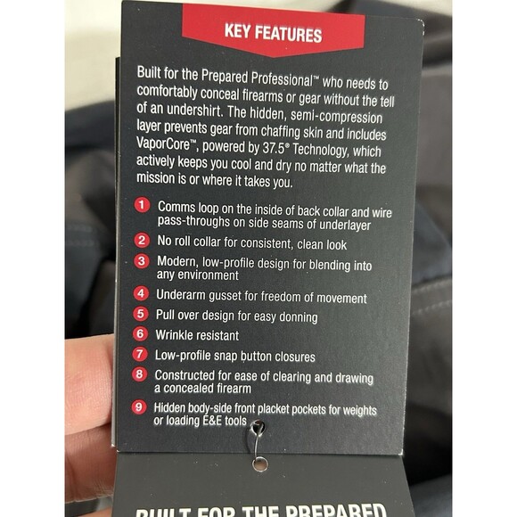 NEW! Vertx Shirt Mens SMALL Guardian 2.0 Athletic Fit WeaponGuard Conceal Carry - Picture 14 of 16